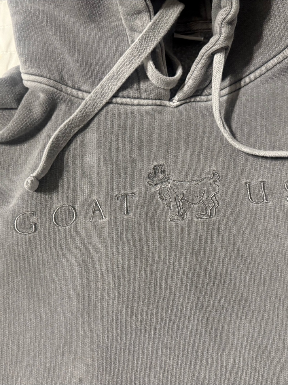 GOAT X-Small  distressed Gray Pullover Hoodie-unisex